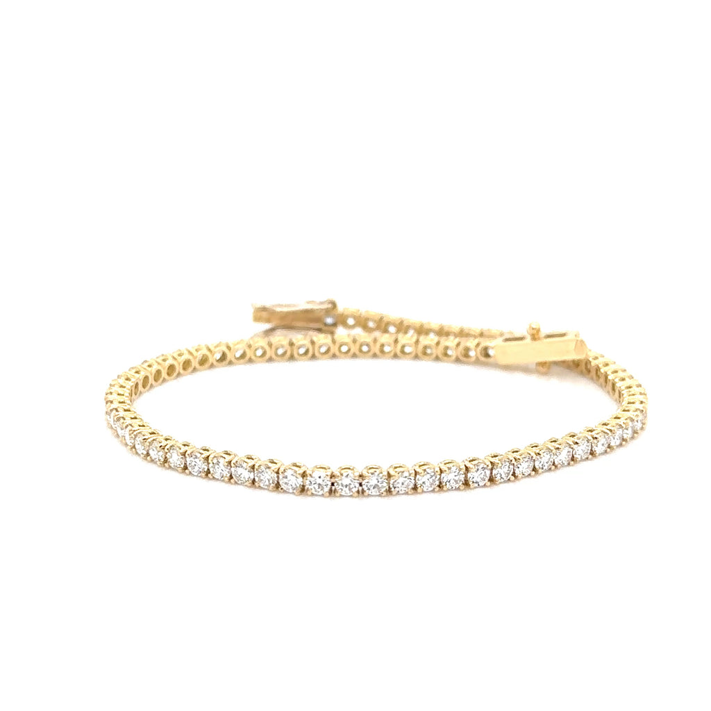 18ct Yellow Gold Lab Grown Diamond Line Bracelet