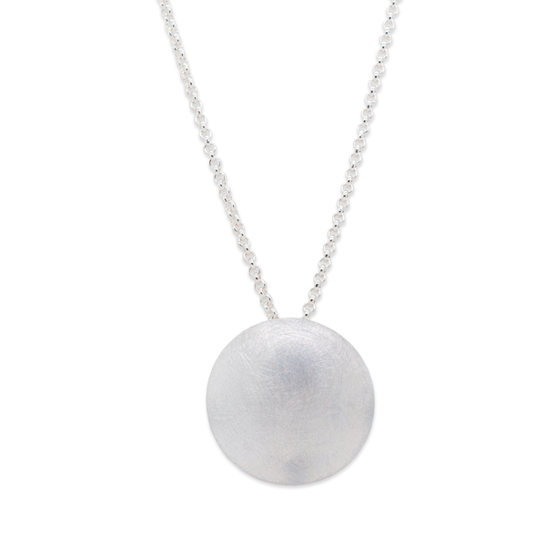 Brushed Silver Disc Pendant