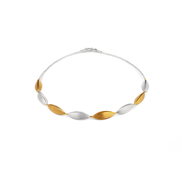 Silver, Gold and Rhodium Necklet