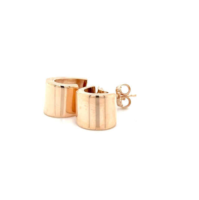 9ct Rose Gold Flat Tapered 1/2 Hoop