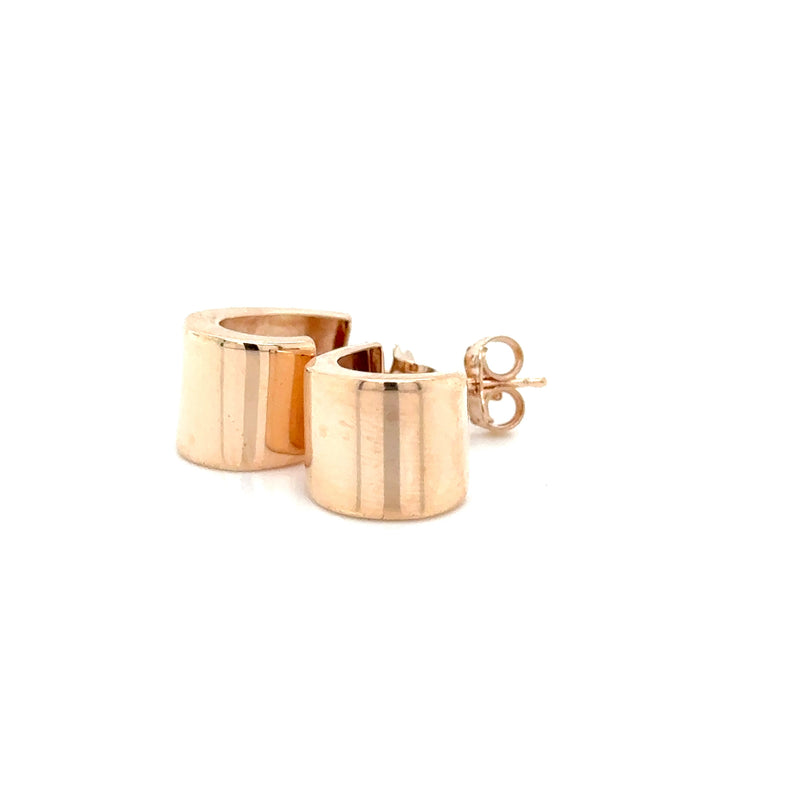9ct Rose Gold Flat Tapered 1/2 Hoop