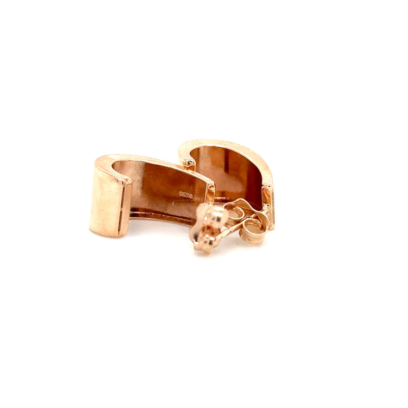 9ct Rose Gold Flat Tapered 1/2 Hoop