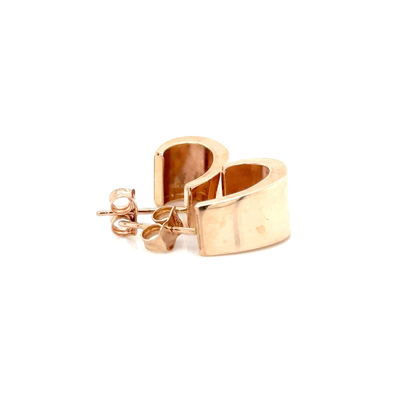 9ct Rose Gold Flat Tapered 1/2 Hoop