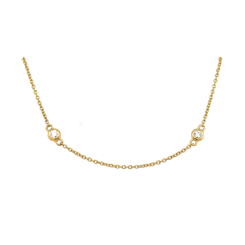 18ct Yellow Gold Yard Diamonds Necklet 18inch