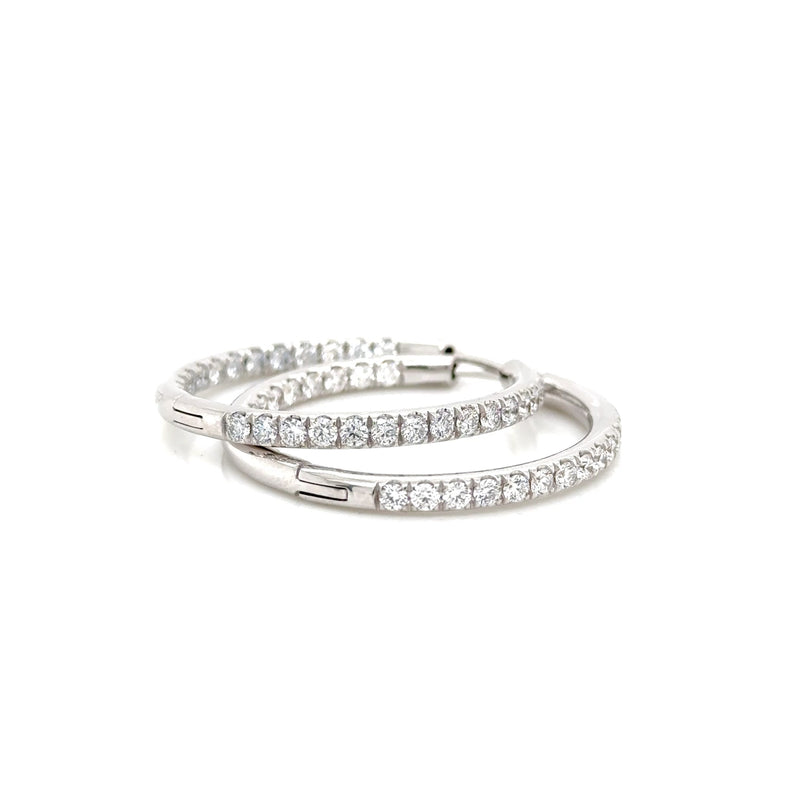 18ct white gold Lab Grown Diamond Hoops 2.29ct