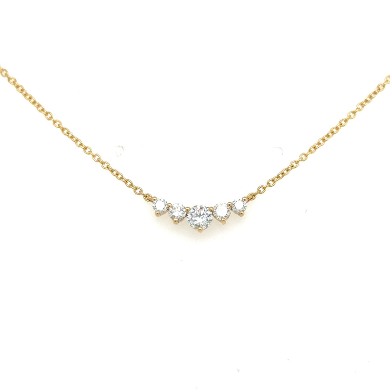 18ct Yellow Gold Lab Grown Diamond 5 stone Necklet