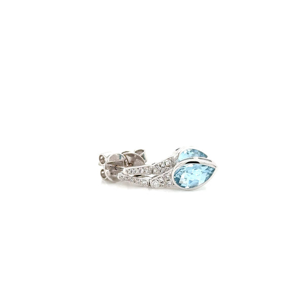 18ct white gold Aquamarine & Diamond earrings