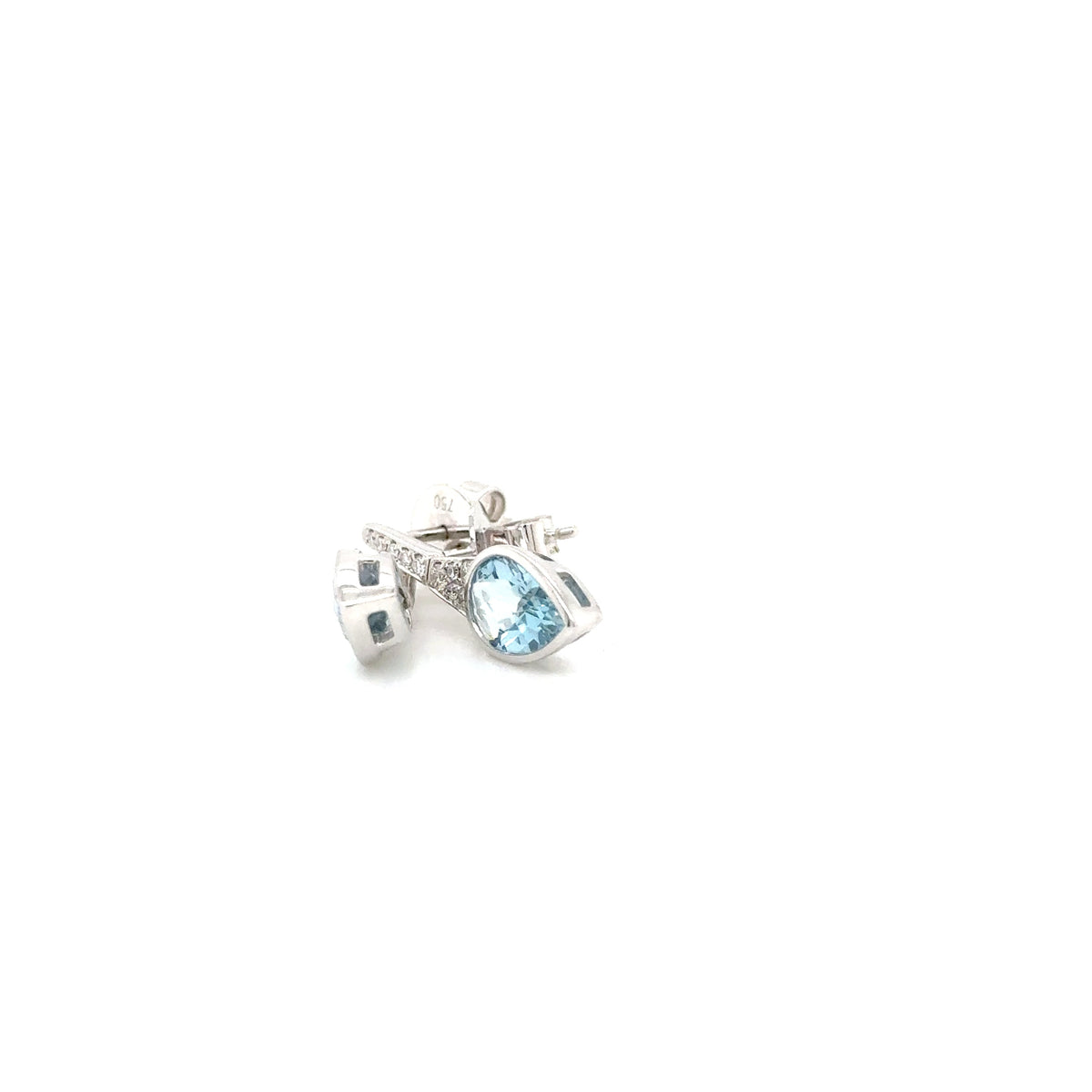 18ct white gold Aquamarine & Diamond earrings