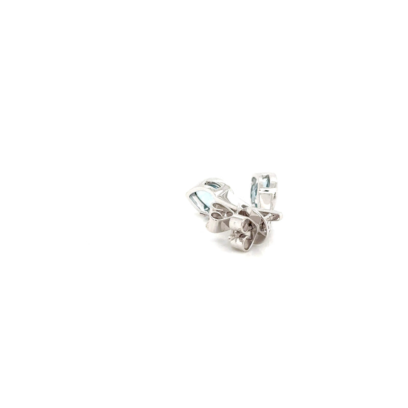 18ct white gold Aquamarine & Diamond earrings