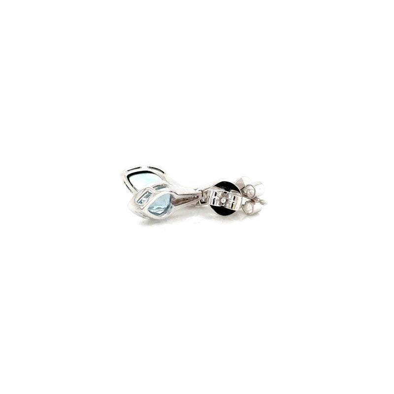 18ct white gold Aquamarine & Diamond earrings