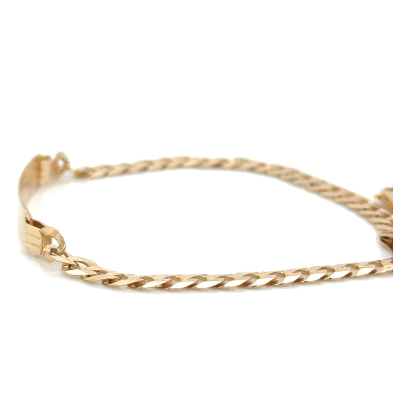 9CT YG FLAT CURB ID BRACELET