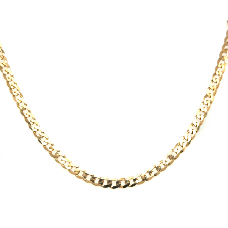 9ct Yellow Gold Flat Curb Link Chain