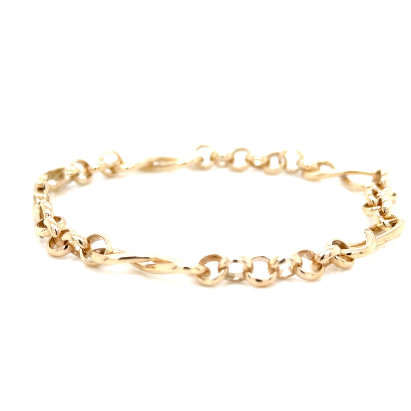 9ct Yellow Gold Infinity Belcher Bracelet