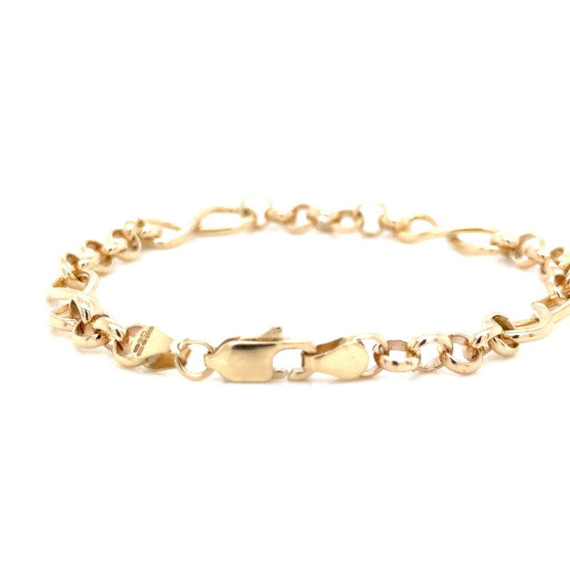 9ct Yellow Gold Infinity Belcher Bracelet