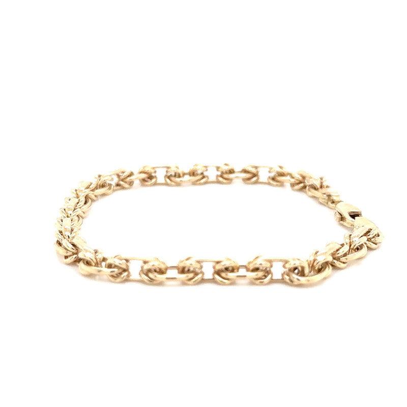 9ct Yellow Gold Oval Knot 6mm Bracelet