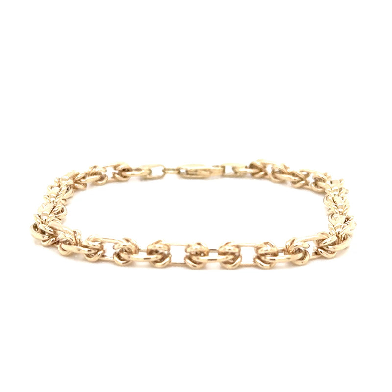 9ct Yellow Gold Oval Knot 6mm Bracelet