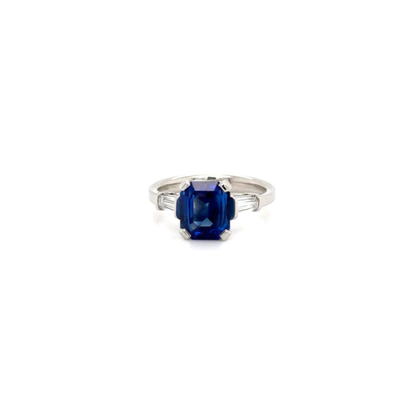 Plat sapphire and dia ring