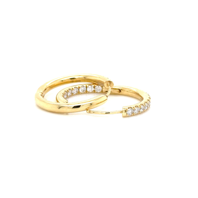 18ct Yellow Gold LAb Grown Diamond Hoop Earrings