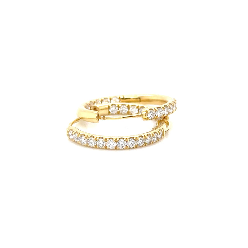 18ct Yellow Gold LAb Grown Diamond Hoop Earrings