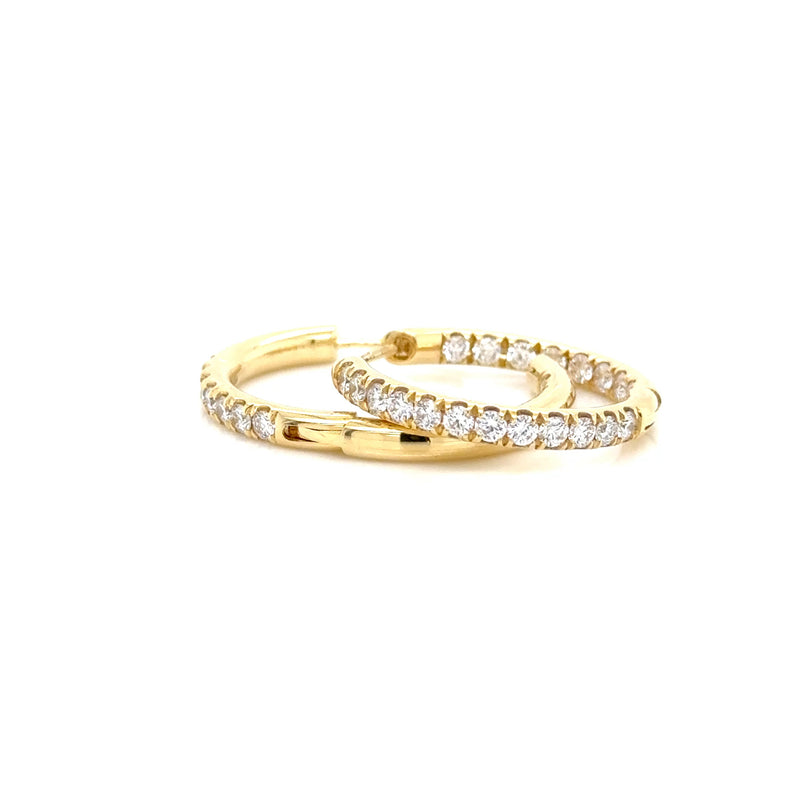 18ct Yellow Gold LAb Grown Diamond Hoop Earrings