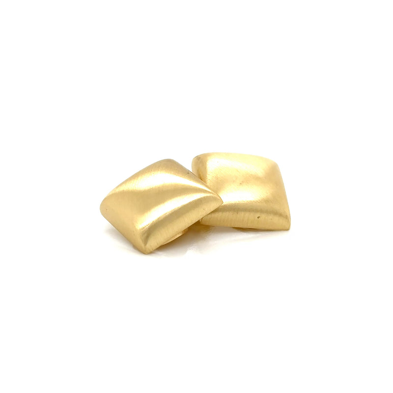 Aquaforte Gold Plated Square Clip On Earrings