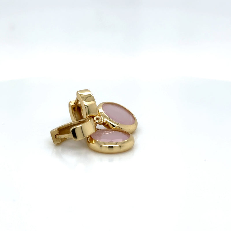 Aquaforte Gold Plated Pink Stone Earrings