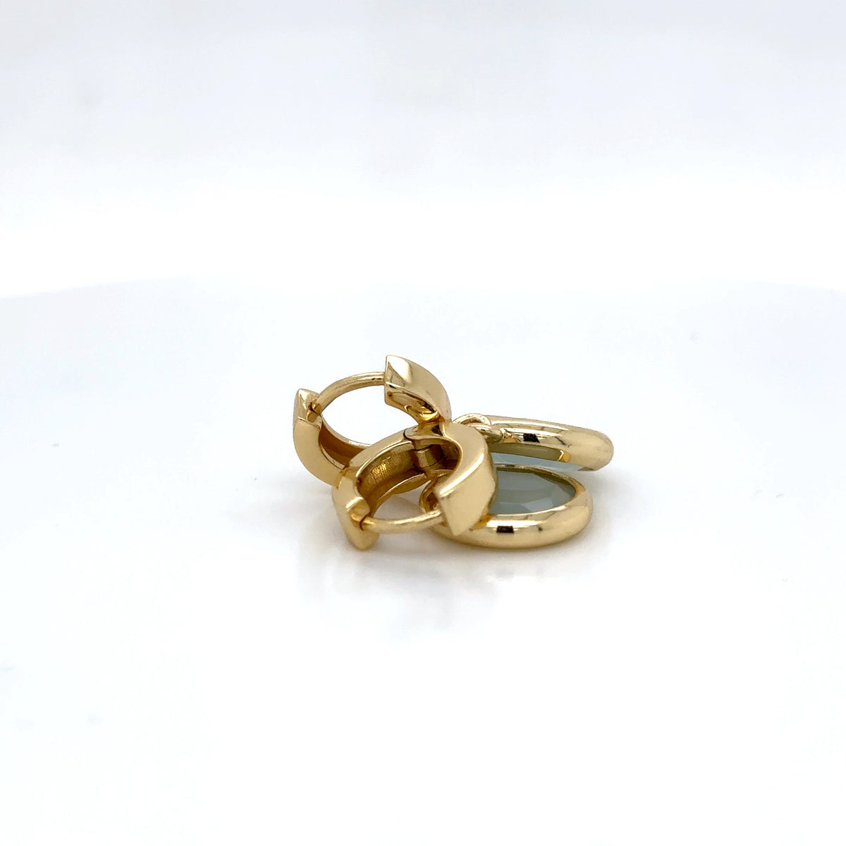 Aquaforte Gold Plated Grey Stone Earrings