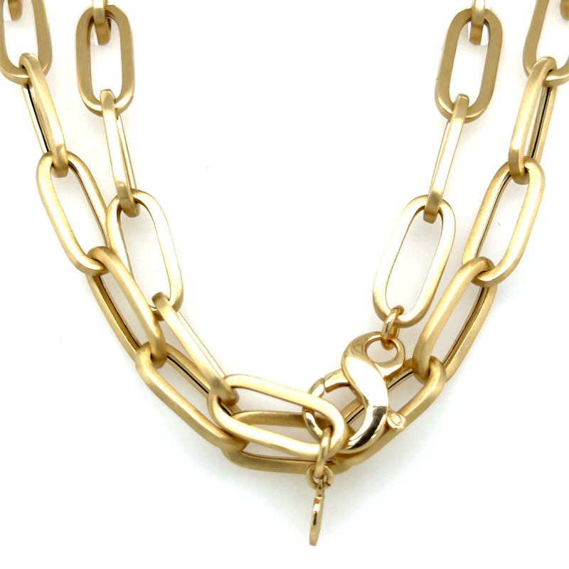 Aquaforte Gold Plated Oval Long Chain