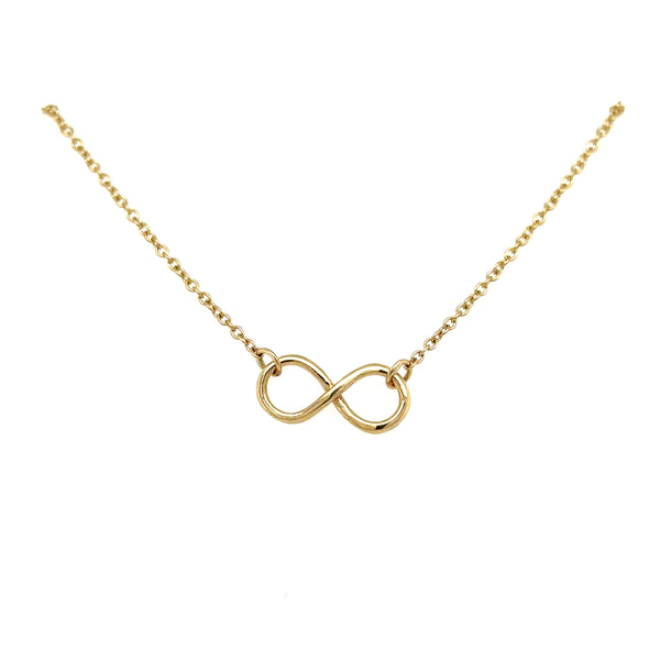 9ct Yellow Gold Infinity Pendent and Chain