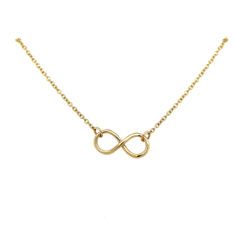 9ct Yellow Gold Infinity Pendent and Chain