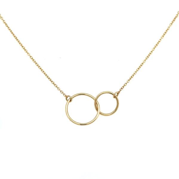 9ct Yellow Gold ESL Handmade Double Circle Pendant