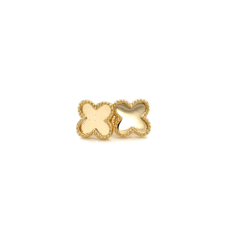 9ct Yellow Gold Quatrefoil Stud Earrings