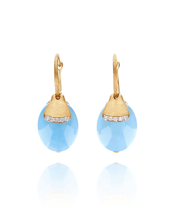 Nanis 18ct Diamond & Aquamarine Earrings