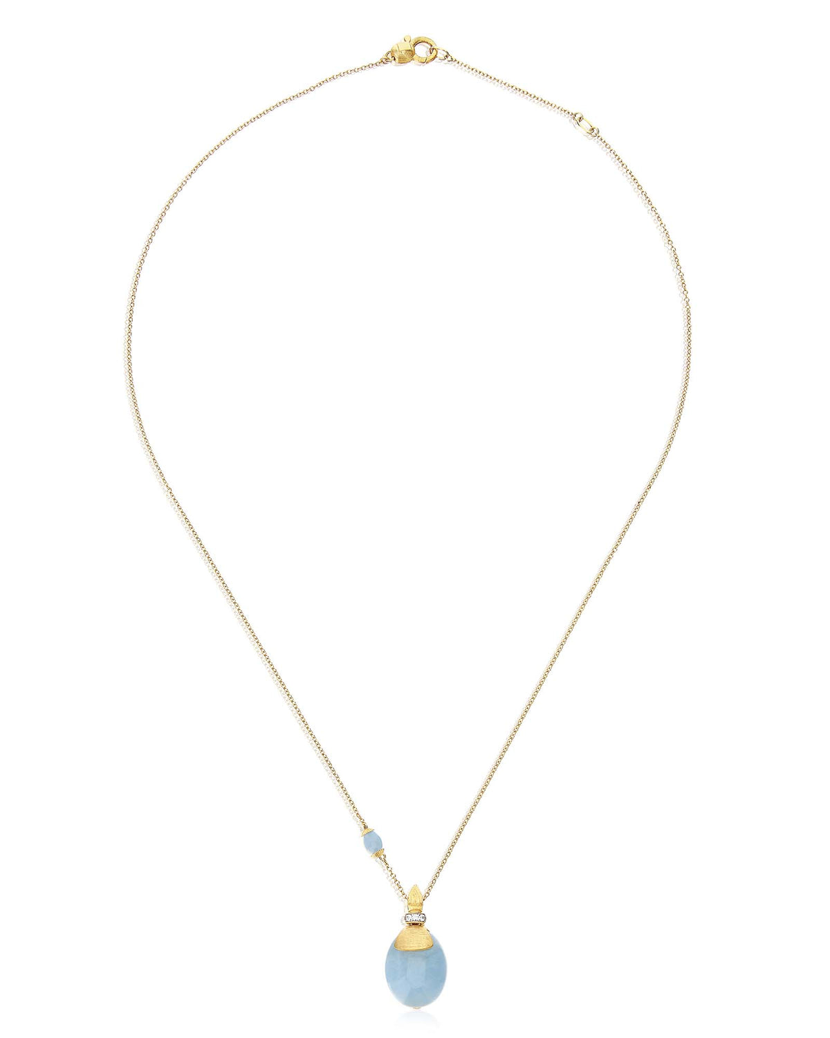 Nanis 18ct Yellow Gold Diamond & Aquamarine Pendant