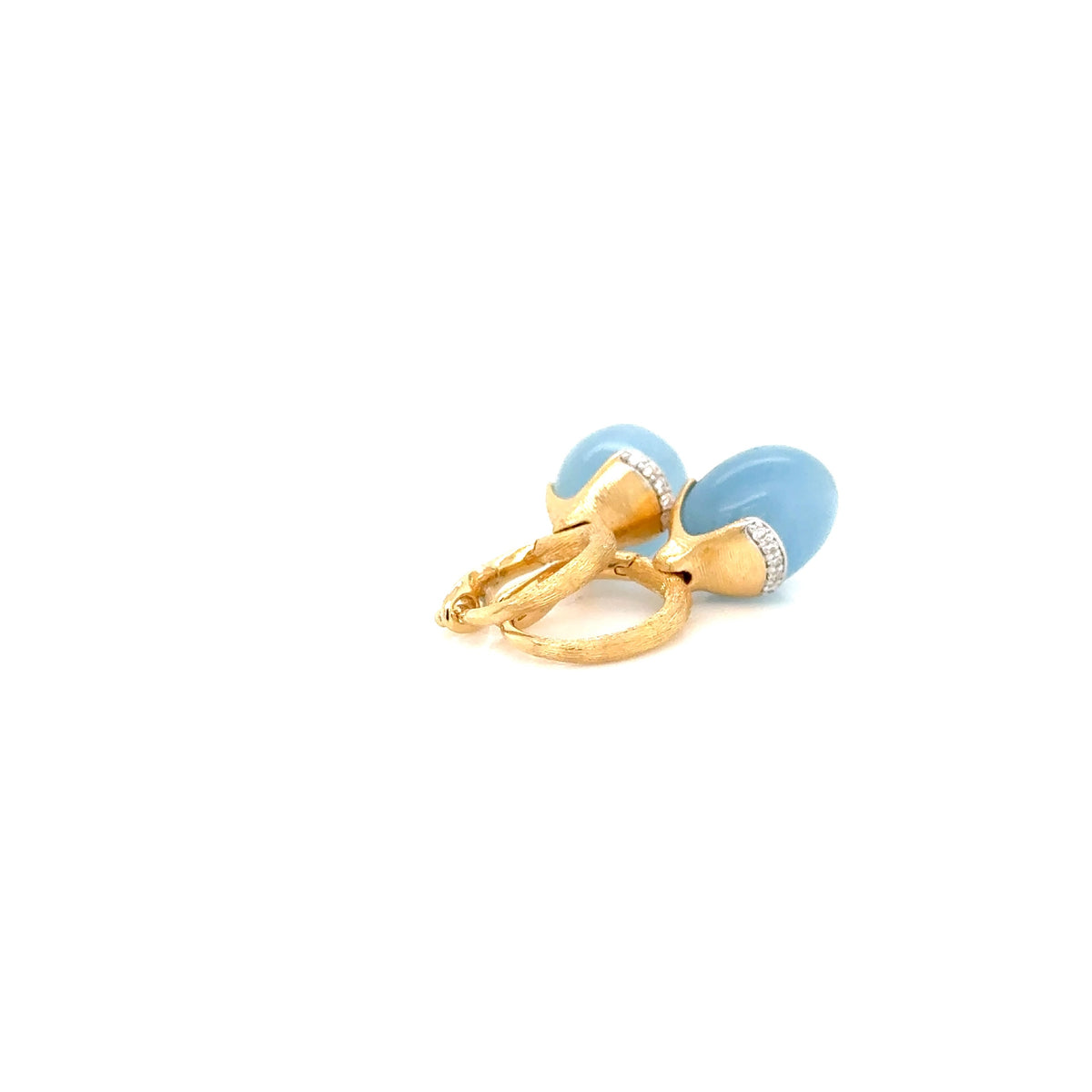 Nanis 18ct Yellow Gold Aquamarine and Diamond Earrings