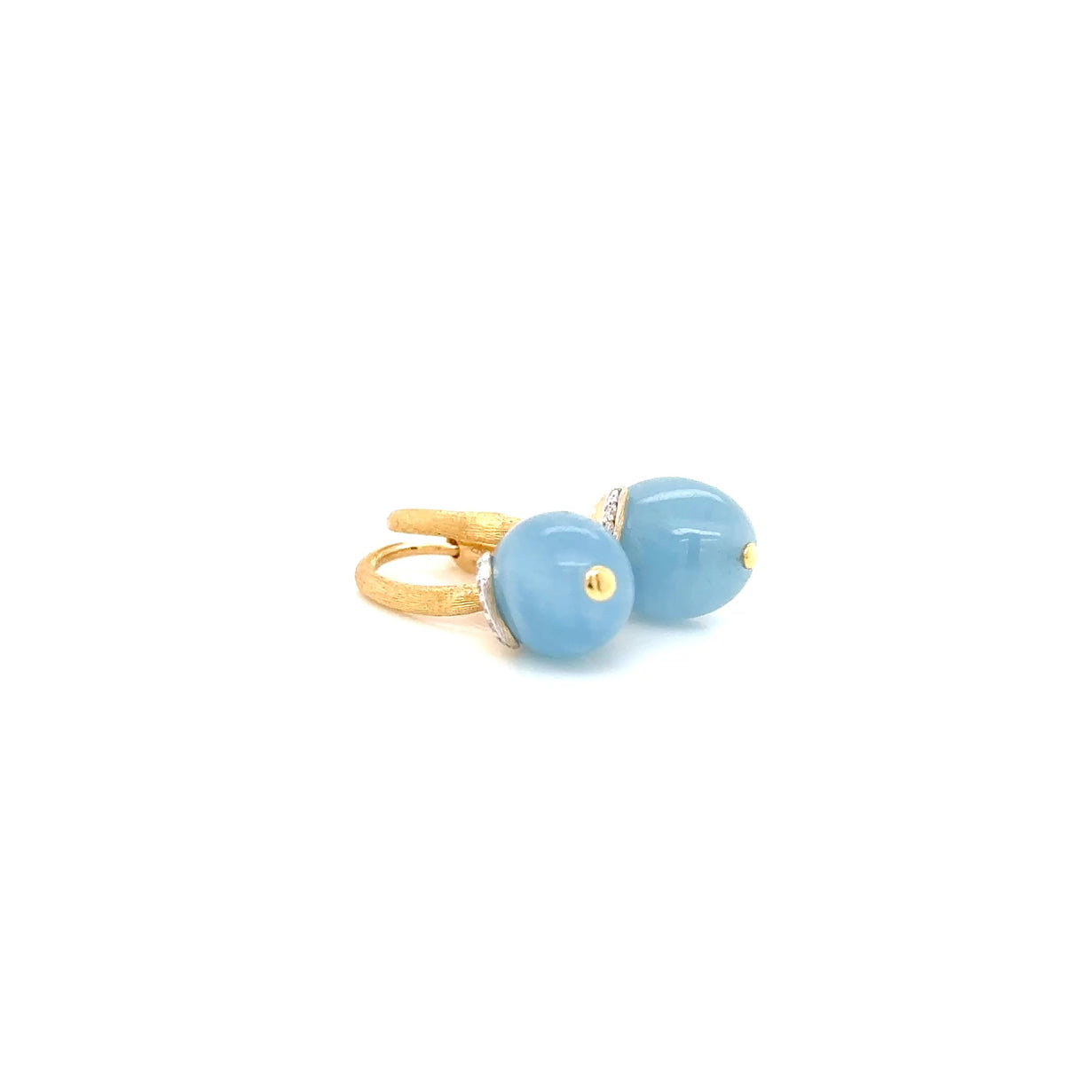 Nanis 18ct Yellow Gold Aquamarine and Diamond Earrings