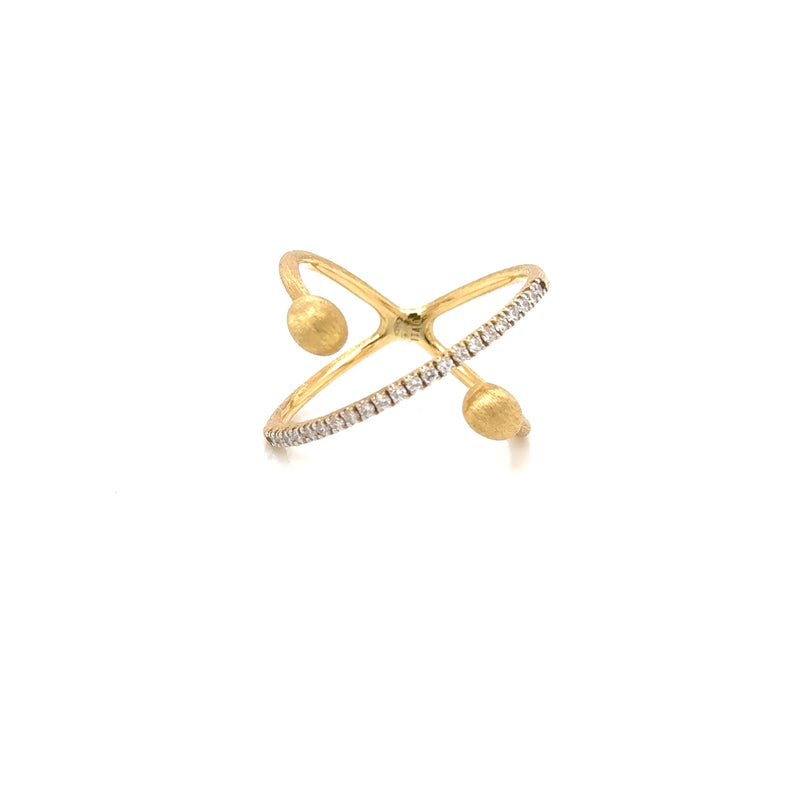 Nanis 18ct Yellow Gold Diamond Crossover Ring