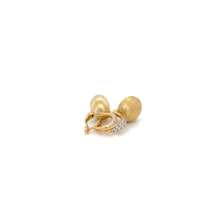 Nanis 18ct Yellow Gold and Diamond Medium Bead Earrings