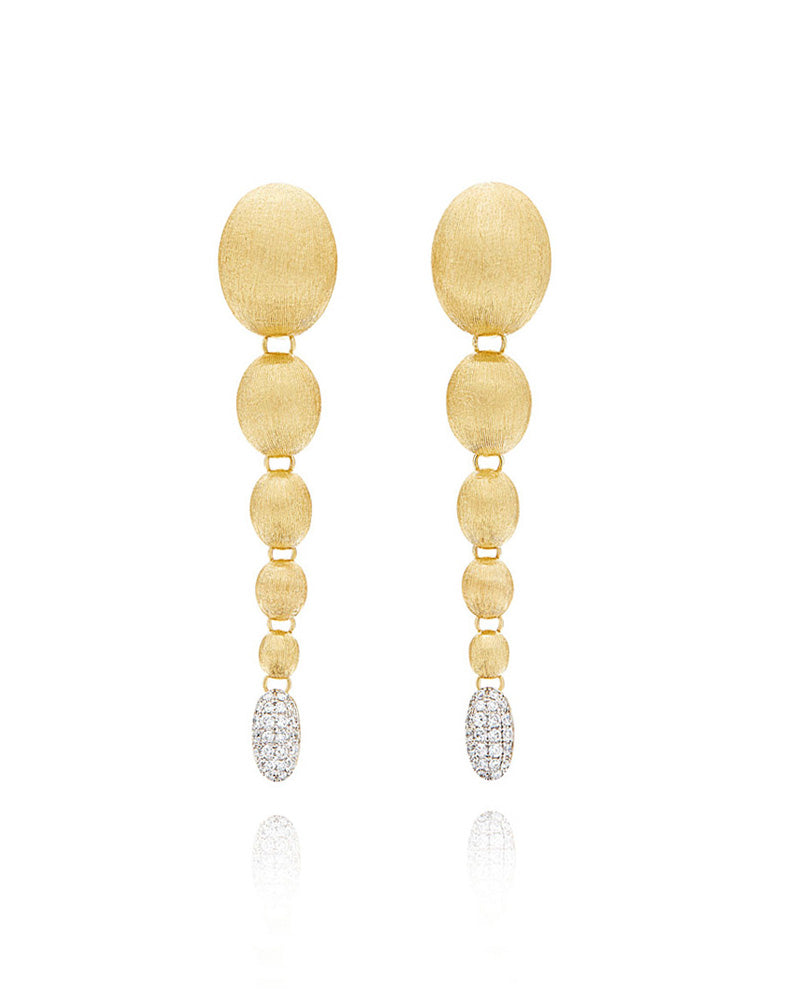 Nanis 18ct Yellow Gold Diamond Long Drop Earrings