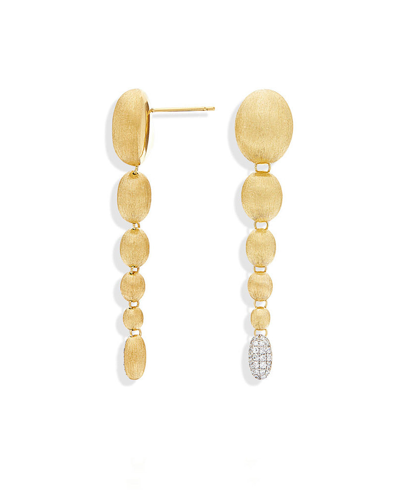 Nanis 18ct Yellow Gold Diamond Long Drop Earrings
