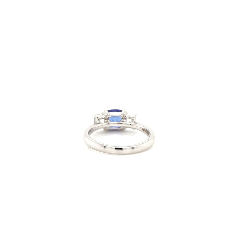 18ct white gold Tanzanite and Diamond ring