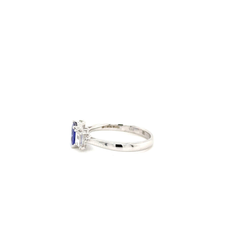 18ct white gold Tanzanite and Diamond ring