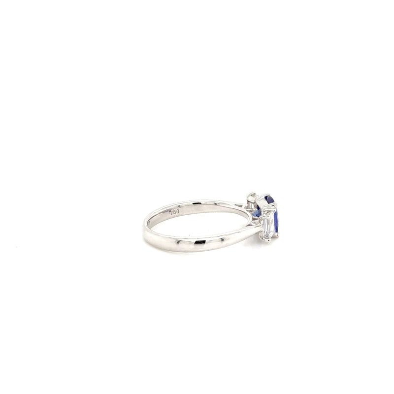 18ct white gold Tanzanite and Diamond ring