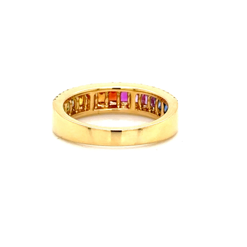 18ct Yellow Gold Multi Coloured Sapphire Ring