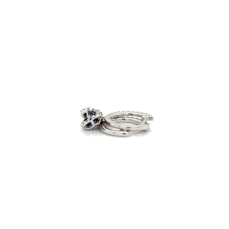 18ct White Gold Sapphire and Diamond Earrings