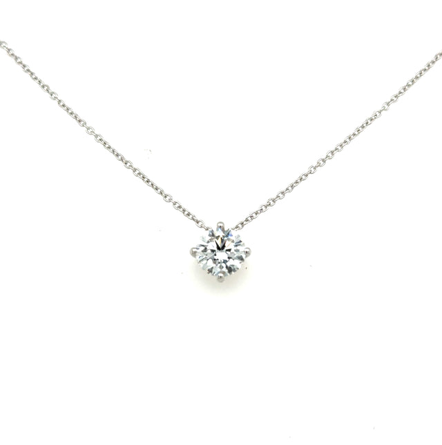 18ct White Gold Lab Grown Diamond Solitaire Pendent