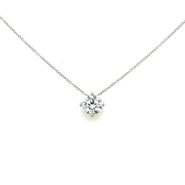 18ct White Gold Lab Grown Diamond Solitaire Pendent