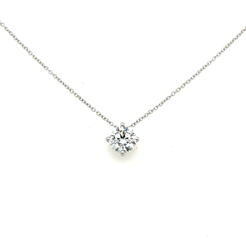 18ct White Gold Lab Grown Diamond Solitaire Pendent