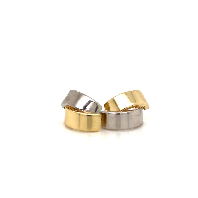 9ct W Y gold part curve stud