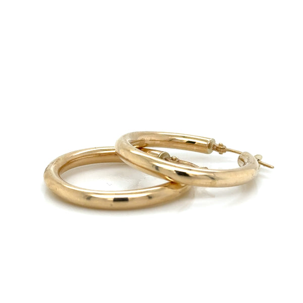 9ct Yellow gold pol Hoop 26mm earrings